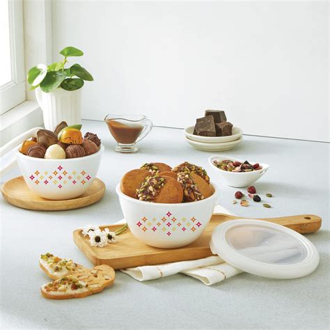 Buy CELLO Opalware Mixing Bowl Set with Premium Lid, Sparkling Star, 2 ...