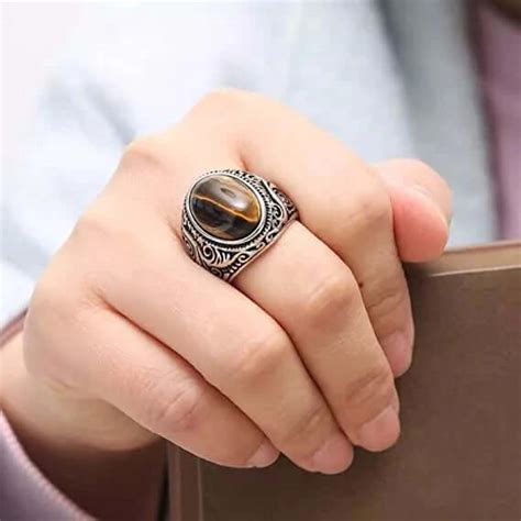 Buy Now Premium Rings - TIGER EYE BROWN - Vintage Tiger Eye Stone Rings ...