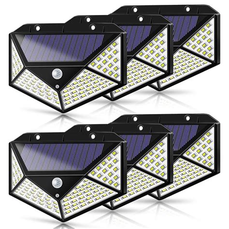 FOZZBEE Solar Lights for Garden 100 LED Motion Sensor Security Lamp for ...