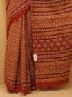Vibrant Ajrakh Block Printed Cotton Saree for a Multicolor Look