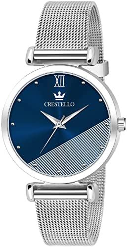 CRESTELLO Analog Men's Watch (Green Dial Silver Colored Strap) : Amazon ...
