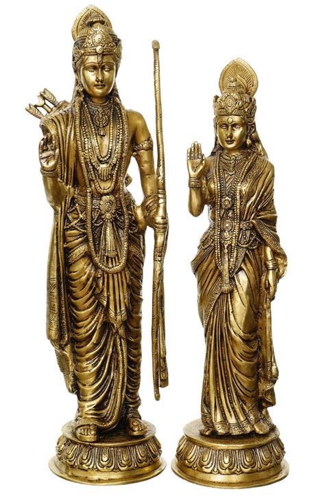 "Lord Ram And Goddess Sita": Yellow Orange Handicraft by Brass ...
