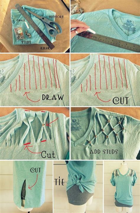 how to make a lattice tee without sewing Clothes Upcycle, Diy Clothes ...
