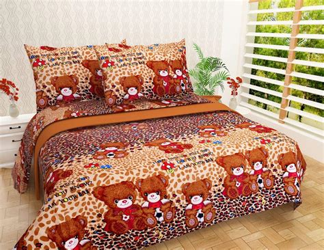 Rk Textile 186 TC Poly Cotton Pack of 1 Double Bed Sheets with 2 Pillow ...