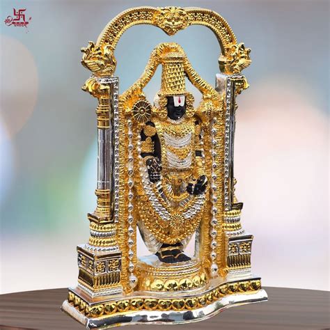 Venkateswara Bhagwan - Pure Gold And Silver-Plated Statue For Home, Pu ...