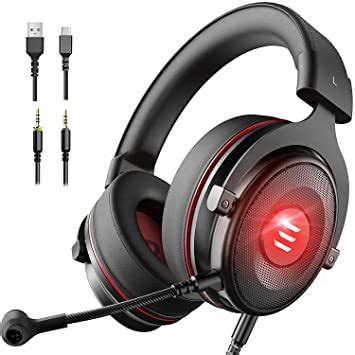 EKSA E900 PRO Black Gaming Wired Over Ear Headphones with Virtual 7.1 ...