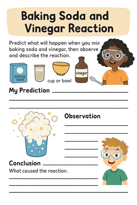Baking Soda and Vinegar Reaction Worksheet - Download & Print Now!