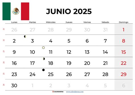 Calendario De Junio 2025 México Para Imprimir