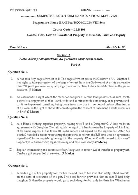 21572 20210522 T171847 LLB 804 Law on Transfer of Property Easement ...