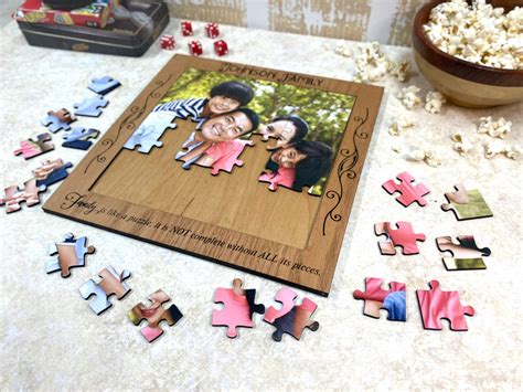 Personalized Wood Puzzle With Picture Frame Family Activity - Etsy