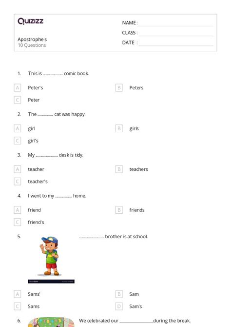 50+ Apostrophes worksheets for 2nd Class on Quizizz | Free & Printable