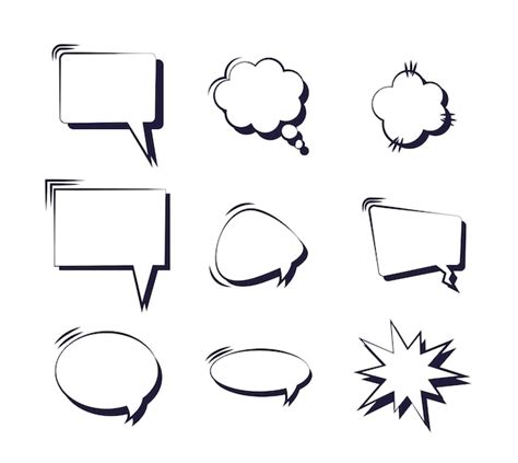 Conjunto de bolhas do discurso em quadrinhos pop art | Vetor Premium