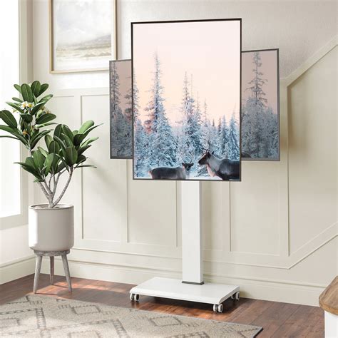 Fitueyes FITUEYES Modern Rolling TV Stand with Wheels for 32-70 inch LED/LCD TVs,Height ...