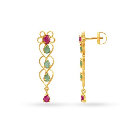 Modern Long Drop Earrings with danglers