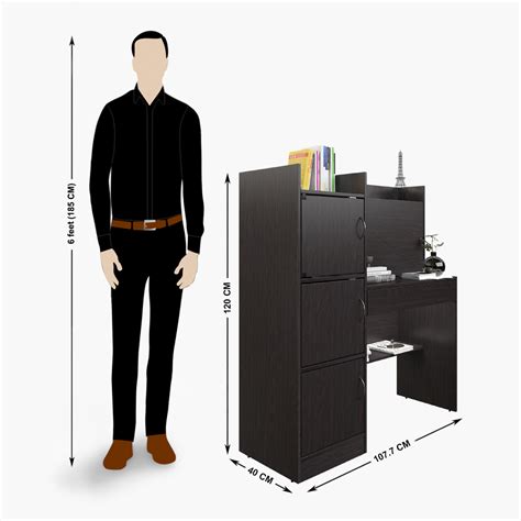 Buy Helios Meleti Study Desk with Cabinet - Brown from Home Centre at ...