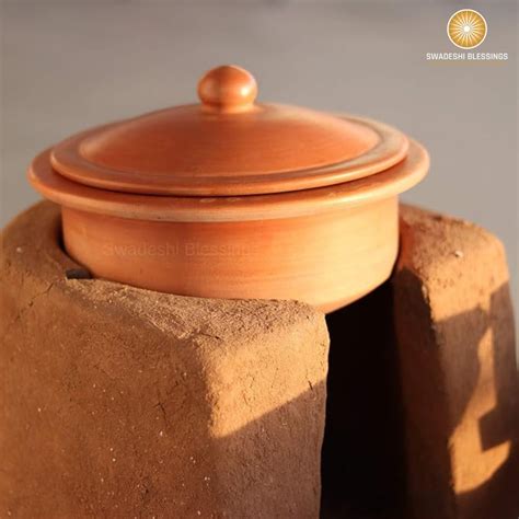 Unglazed Clay Handi/ Mitti Bhagona / Clay Pot For Cooking with Lid, 2 ...