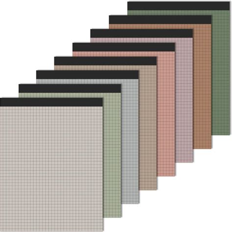 Amazon.com : Ctosree 8 Pads 8.5 x 11 Inch Quad Legal Notepads Colored Graph Paper 4 Squares Per ...