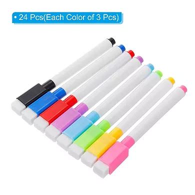 Dry Erase Marker Pens, 24Pcs Magnetic 8 Colors Ink Fine Point Low Odor ...