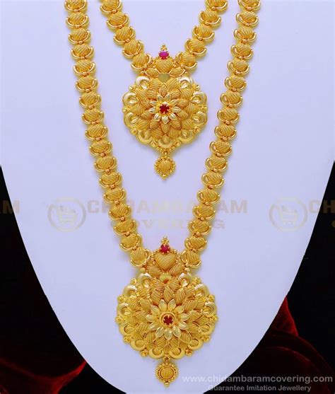 Buy Indian Bridal Jewellery One Gram Gold Latest Flower Design Necklace ...
