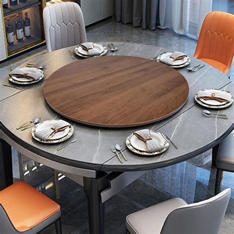Amazon.com: Large Wooden Turntable Lazy Susan, Wood Dining Table ...