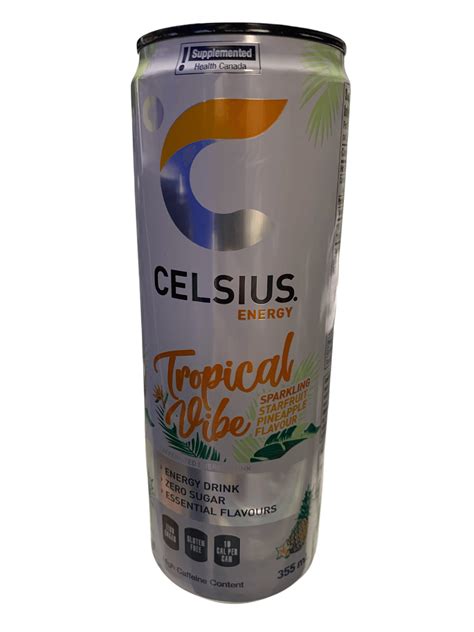 Celsius Tropical Vibe Zero Sugar Energy Drink 355ML - Canadian Edition