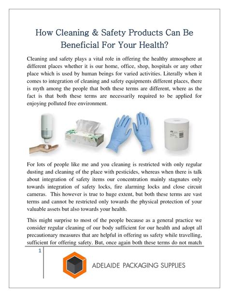 PPT - How Cleaning & Safety Products Can Be Beneficial For Your Health ...