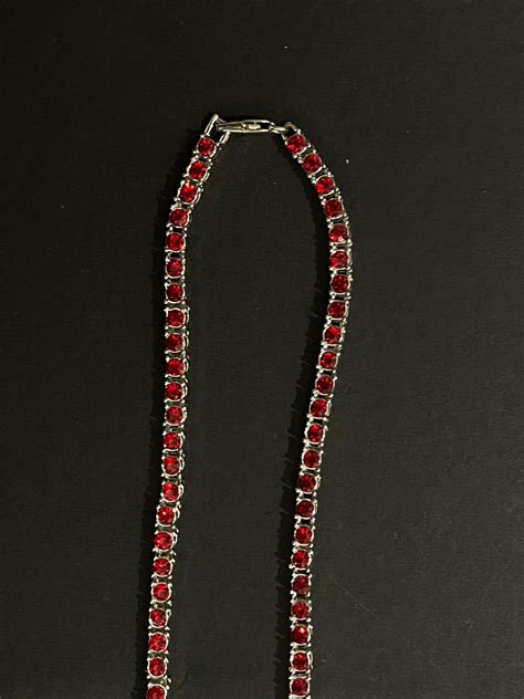 Iced single layer Ruby chain – Escape Closet