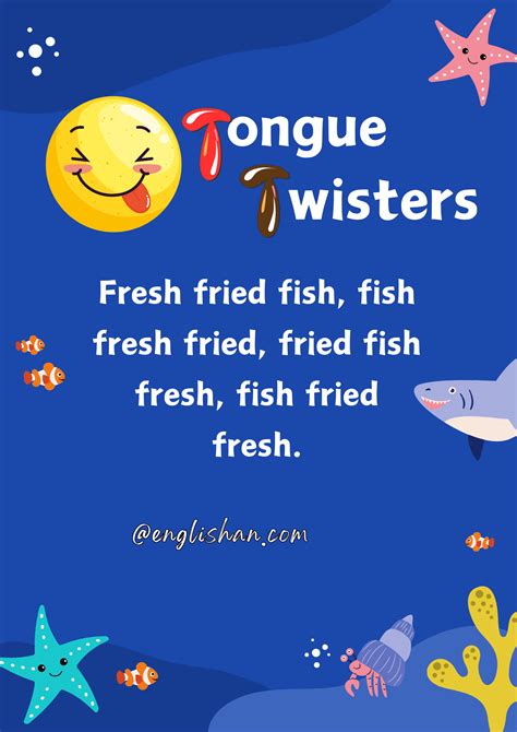 30 Easy Tongue Twisters for Kids with Pictures • Englishan