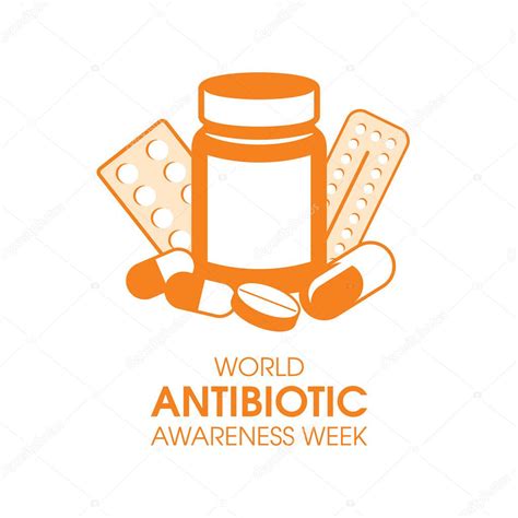 World Antibiotic Awareness Week vector (en inglés). Botella de la ...