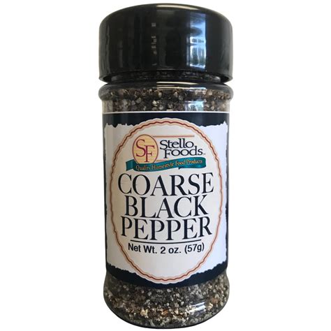 Stello Foods Spices - Pepper - Black - Coarse 2.0 oz