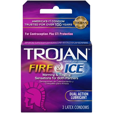 TROJAN Fire & Ice Dual Action Condoms, 3 Count HSA/FSA Eligible ...