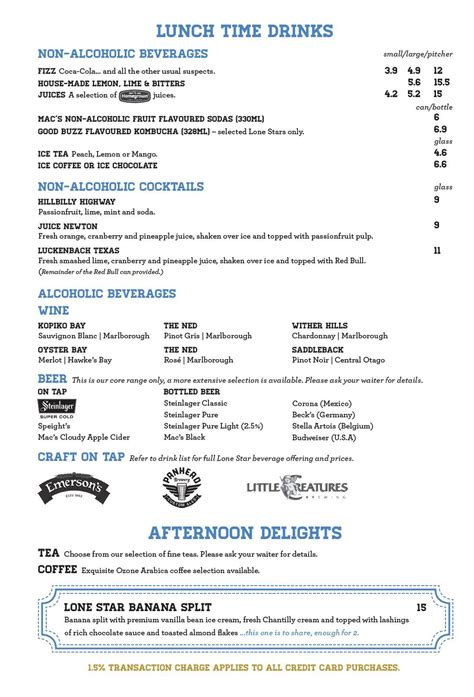 Menu at Lone Star Cafe & Bar, Pukekohe, 8 Massey Ave