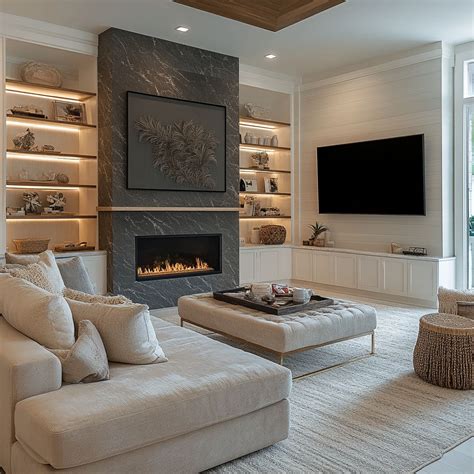 Modern Living Rooms with Fireplaces and TVs Perfectly Paired