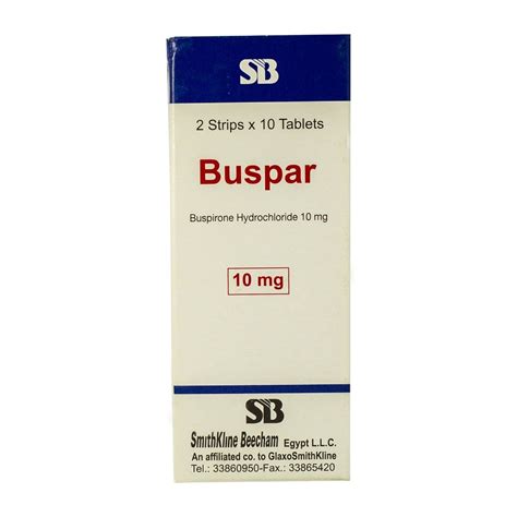 Buspar 10 mg - 20 Tablets | Bloom Pharmacy