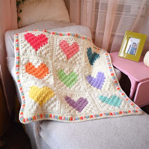 Hearts C2C Crochet Baby Blanket | Free Crochet Along & Pattern ...