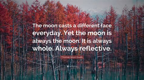 Thomas Lloyd Qualls Quote: “The moon casts a different face everyday ...