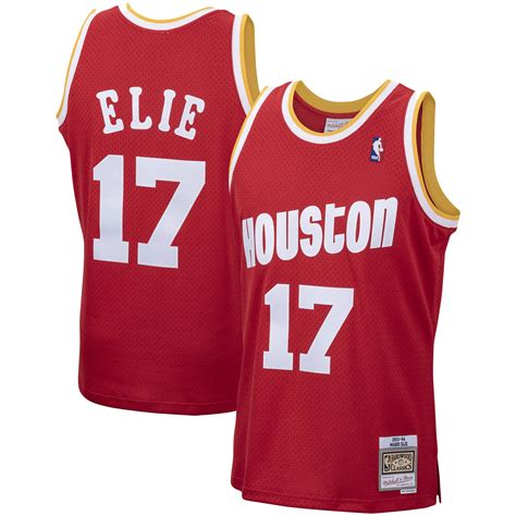 Men's Houston Rockets Mario Elie Mitchell & Ness Red 1993/94 Hardwood ...