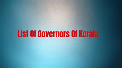 kerala governor (കേരള ഗവർണർ ) | KPSC & HCA Study Material