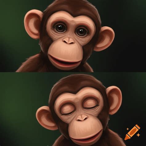Puppet monkey meme with closed eyes in second panel on Craiyon