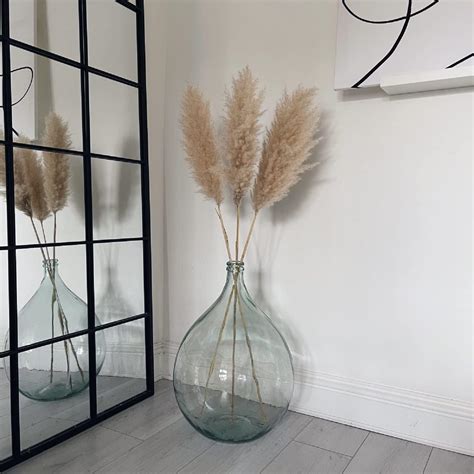 Amazon.com: 15" Large Glass Floor Vase for Pampas Grass Plants Flowers ...