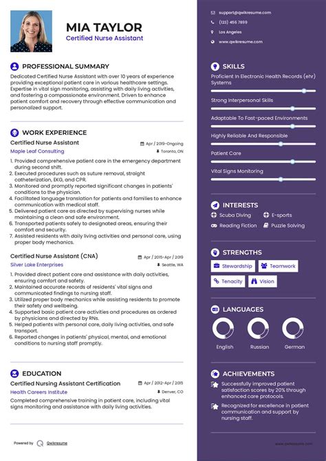 10+ Certified Nurse Assistant Resume Samples & Templates for 2025