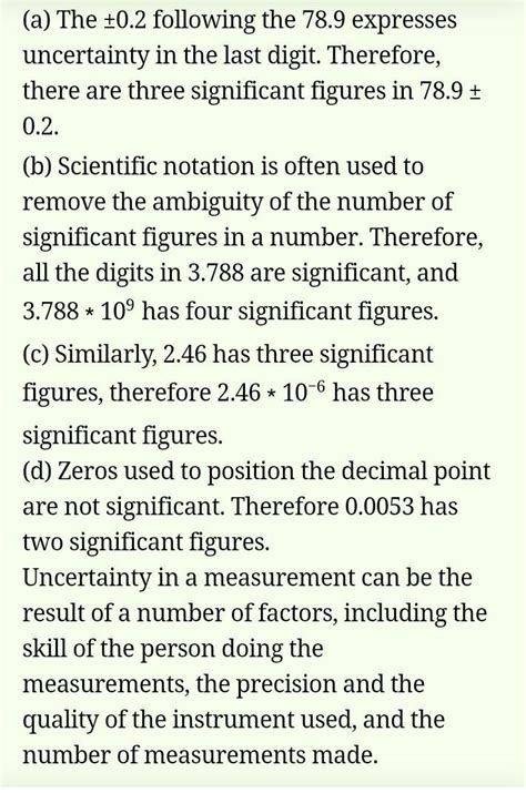 Task 2 i. Identify the numbers of significant digits/ figures in the ...
