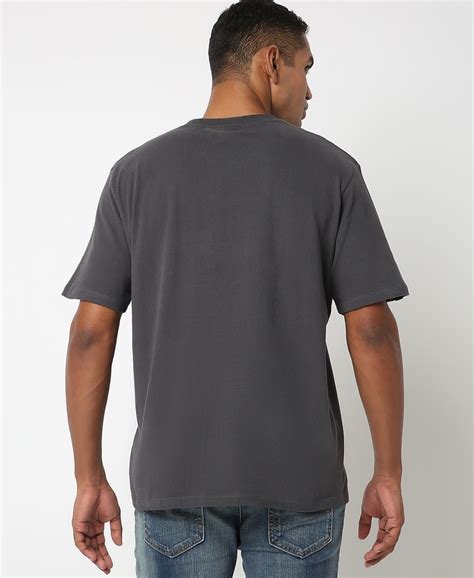 VINTAGE TONAL EMBROIDERY MEN'S GREY T-SHIRT