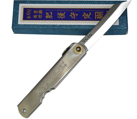 HIGO NO KAMI Couteau de Poche Pliant Artisanal Japonais Warikomi Lame ...