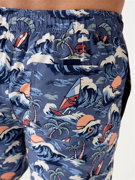 Buy Saltwell Blue Tropical Print Polyester Swim Shorts from Next India