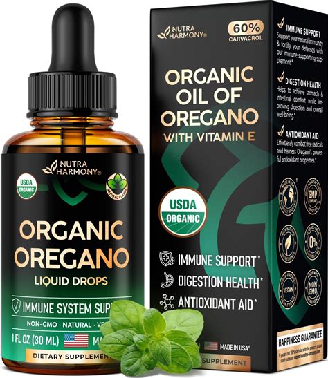 Amazon.com: USDA Organic Oil of Oregano - Liquid Drops with Vitamin E ...