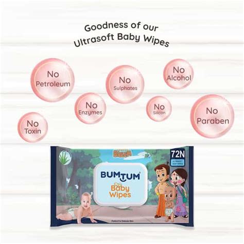 Buy BUMTUM BABY CHOTA BHEEM WET WIPES WITH LID ALOE VERA | PARABEN FREE ...
