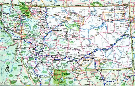 Montana interstate highway map I-15, I-90, I-94. Detailed map of local ...