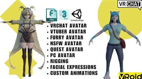 Upload, edit, model custom 3d rigged sfw nsfw vrchat avatar with ...