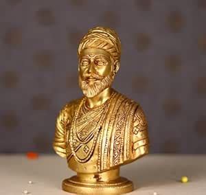 Buy IYI MERCHANT Brass Statue of Shivaji Maharaj | Golden Color ...